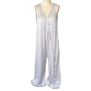 Lunya NWT Washable Silk Double V Jumpsuit in Cloud Grey Sz XS/S